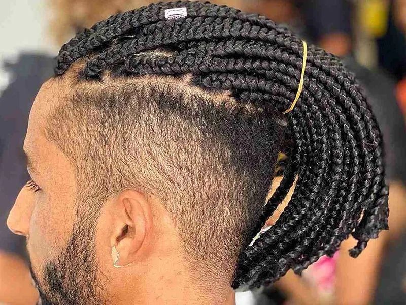braids with fade styles for man