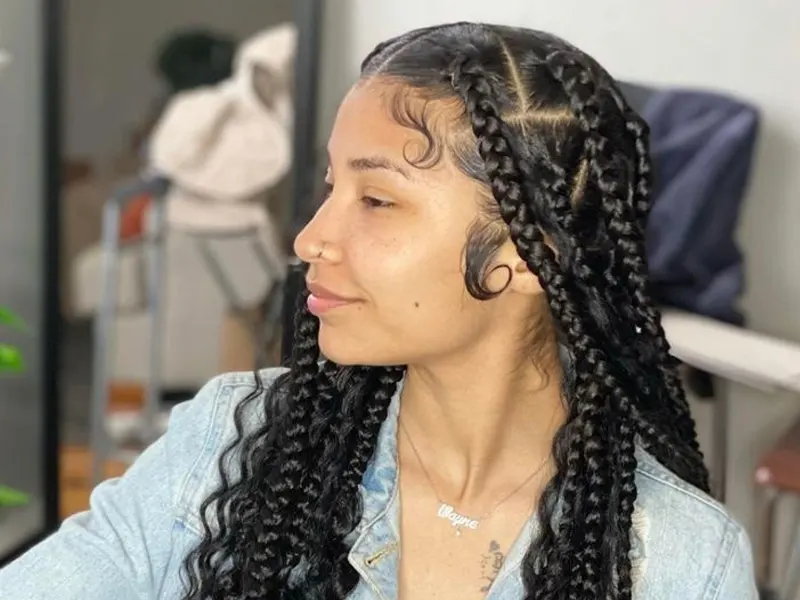 coi leray braids with curly ends for women