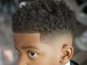 curly low drop fade for kids