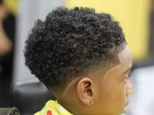 curly temple fade haircut for kids