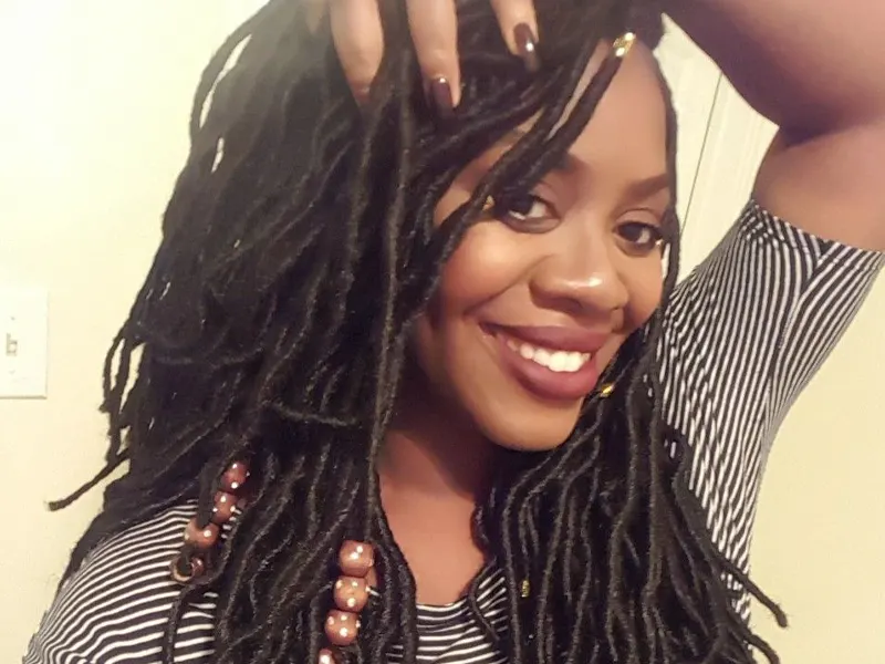 faux locs with beads for women
