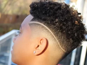 high taper with curly hair for kids