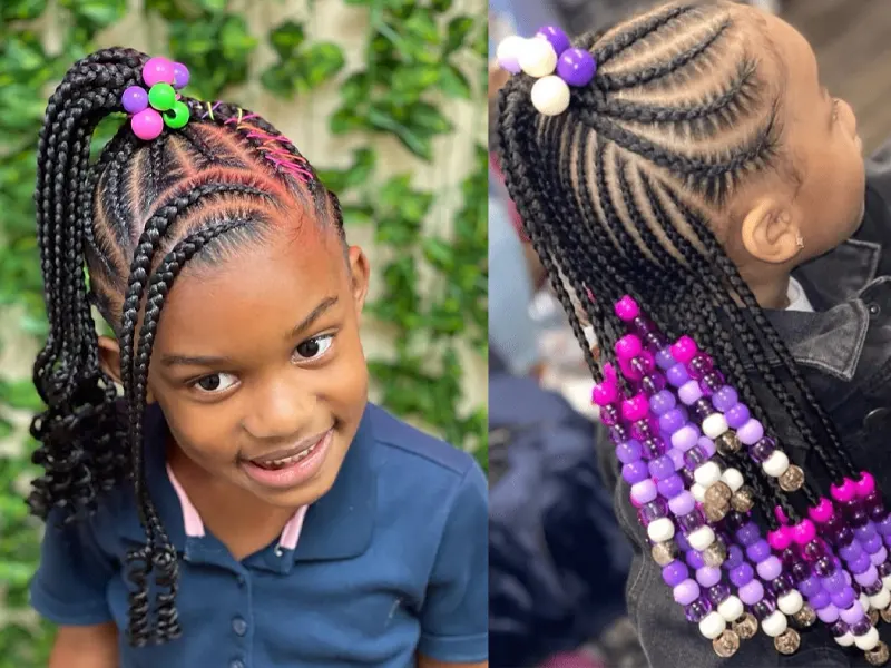 kiddies hairstyles with beads for kids