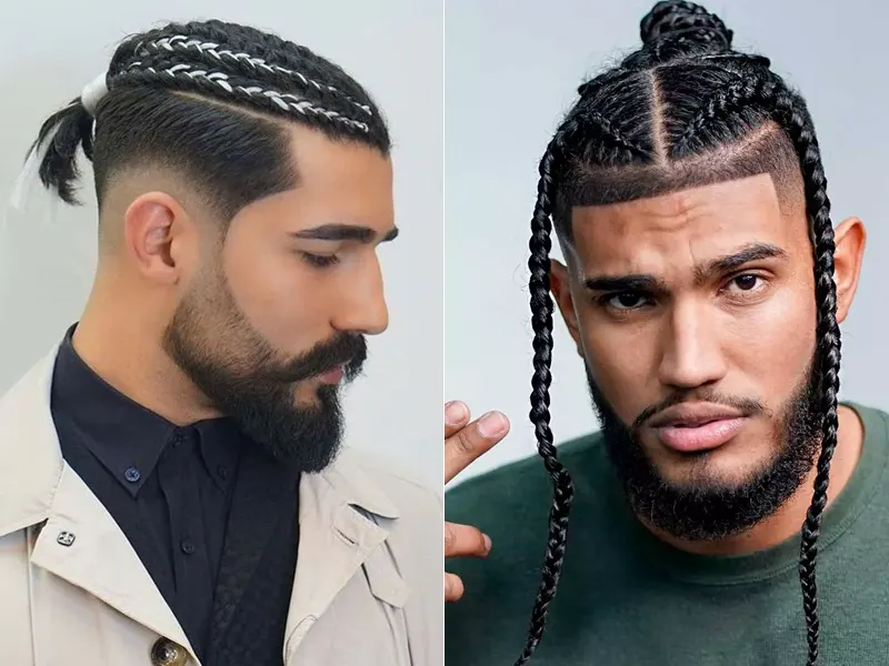 low fade braids for man