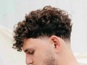 low taper long curly hair for men