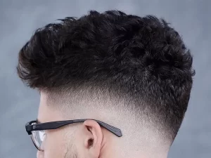 mid drop fade straight hair for men