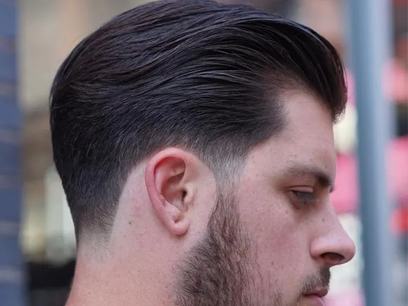 mid taper fade straight hair for men