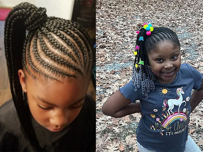 ponytail braids for little girl for kids