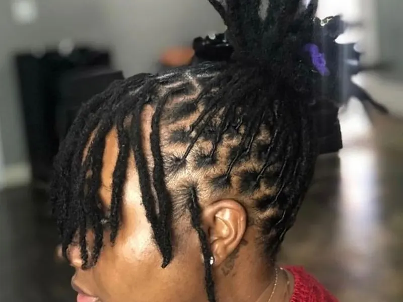 short loc styles with bangs for woman
