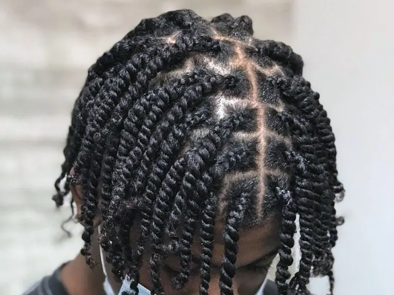 small two strand twist starter locs for men