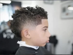 taper fade long curly hair for kids