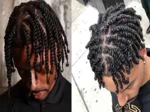 two strand twist starter locs before and after for men