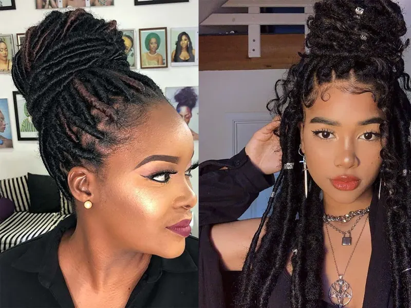 updos for faux locs for women