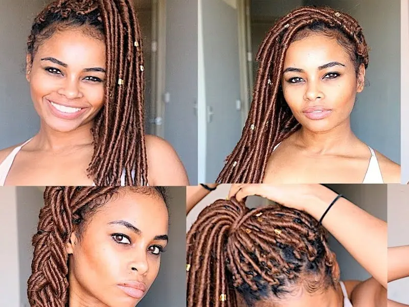 ways to style faux locs for women